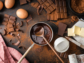 Ingredients-for-cooking-chocolate-pastry-from-above